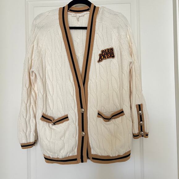 MAJE Moulin Cable-Knit Cardigan Small - Picture 2 of 9